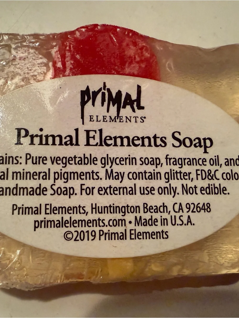 Clear Bar Hand Soap with Red Popsicle Design - Women Bath & Body